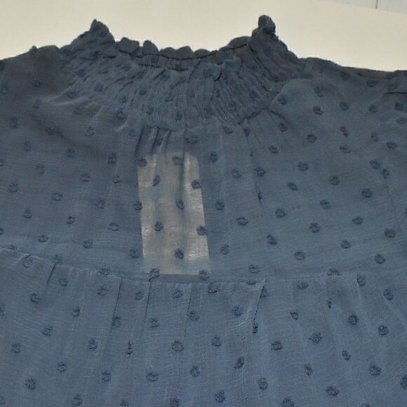 Monteau Swiss Dot Semi Sheer 3/4 Sleeve Blouse Size XS - Picture 7 of 14